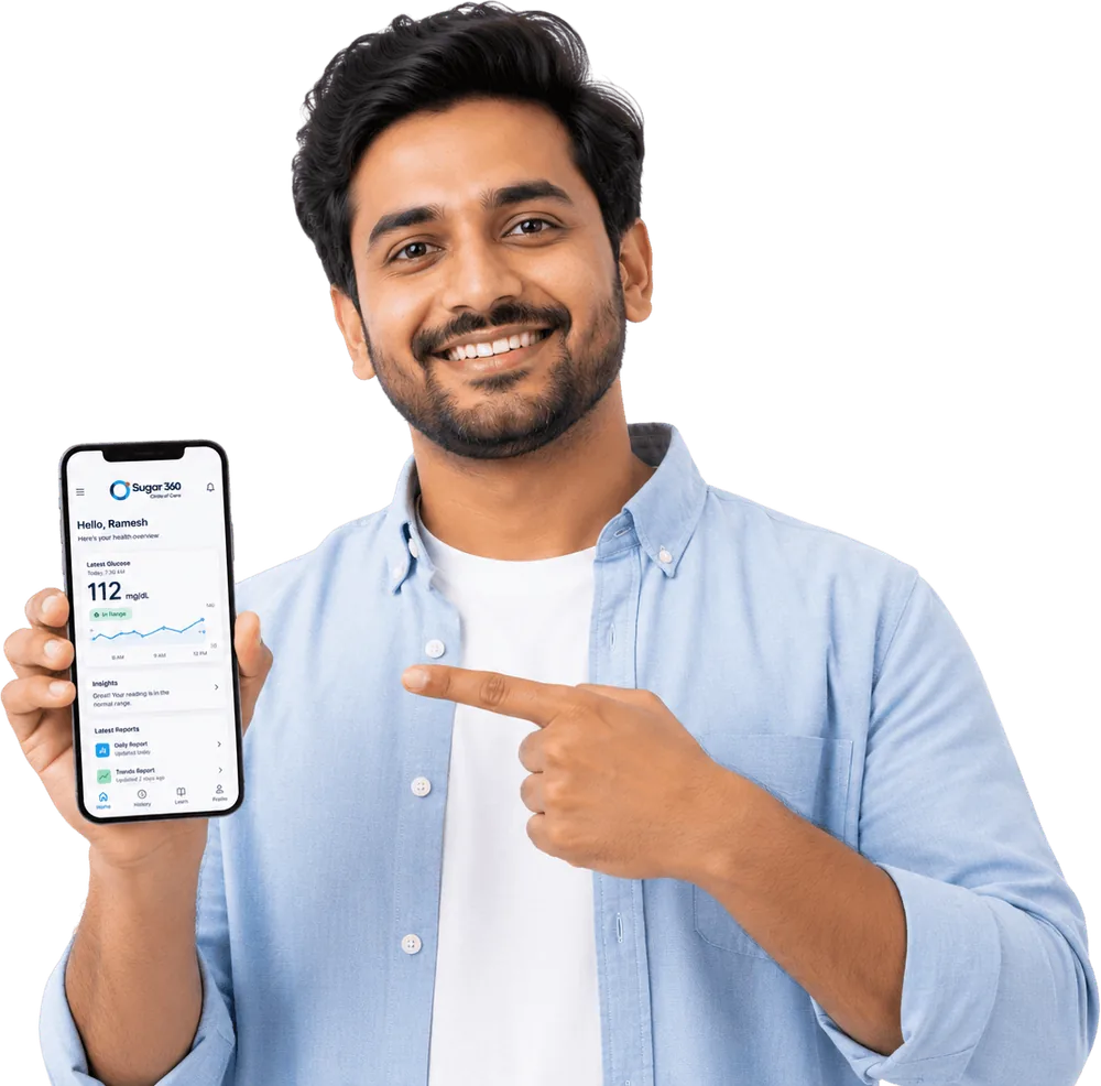 A Sugar360 patient with the mobile app